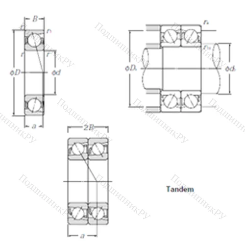 Подшипник шариковый радиально-упорный 7212BDT