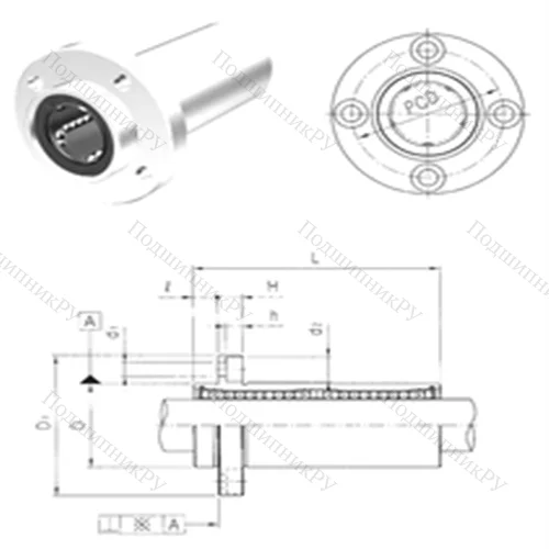 Подшипник шариковый линейный LMEFP 30LUU от производителя  Samick
