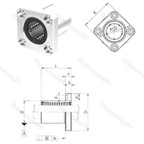 Подшипник шариковый линейный LMK 12UU от производителя  Samick
