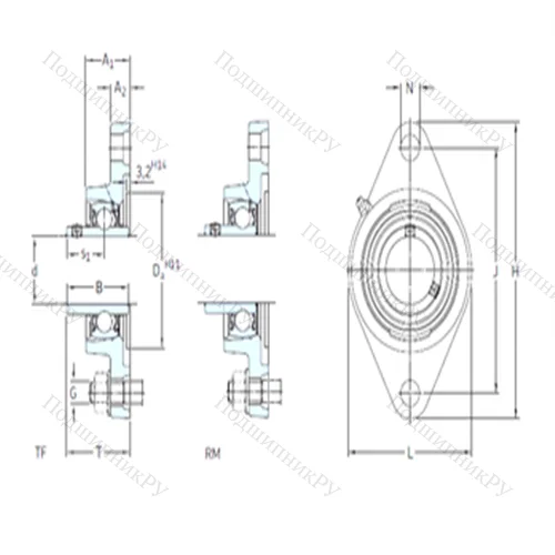 Подшипниковый узел шариковый радиальный FYT 7/8 TF от производителя  SKF
