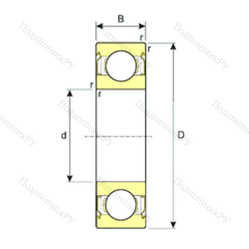 Подшипник шариковый радиальный 613802-ZZ от производителя  ISB