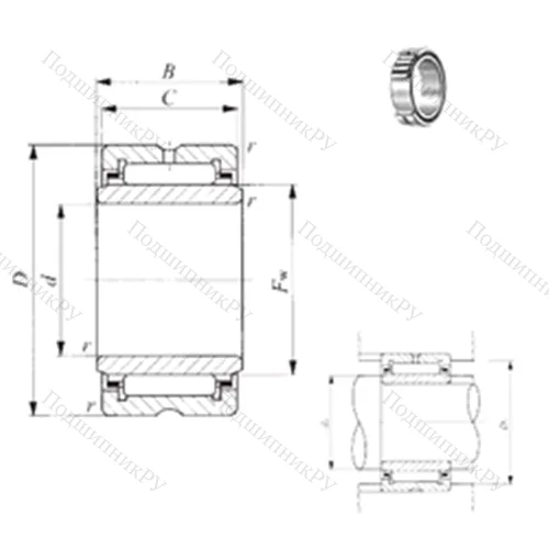 Подшипник игольчатый радиальный TRI 153320 от производителя  IKO Подшипник игольчатый радиальный TRI 153320 от производителя  IKO