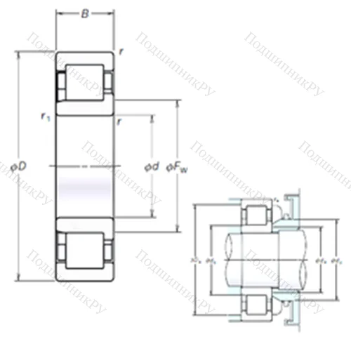 Подшипник роликовый радиальный NJ 315EM
