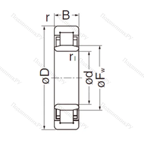 Подшипник роликовый радиальный NU 307EG