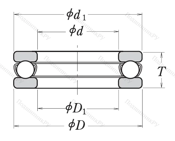 Упорный шариковый подшипник 51105
