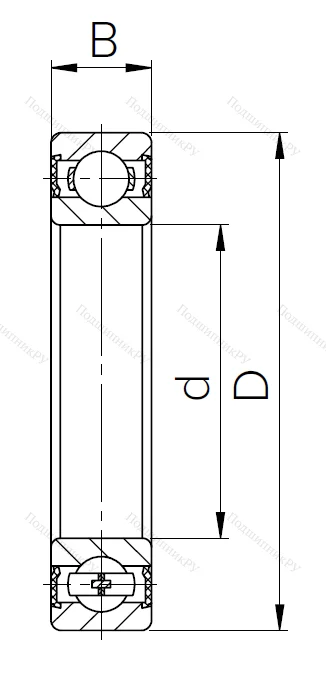 Шариковый однорядный подшипник 180203 T (6203 2RST) в Омске