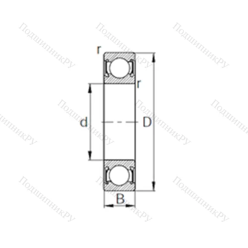 Подшипник шариковый радиальный W 6204-2RS