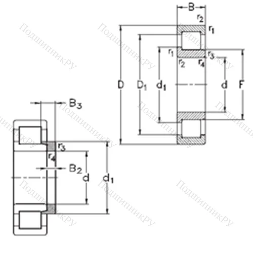 Подшипник роликовый радиальный NJ 2220-E-MA 6+HJ 2220-E от производителя  NKE