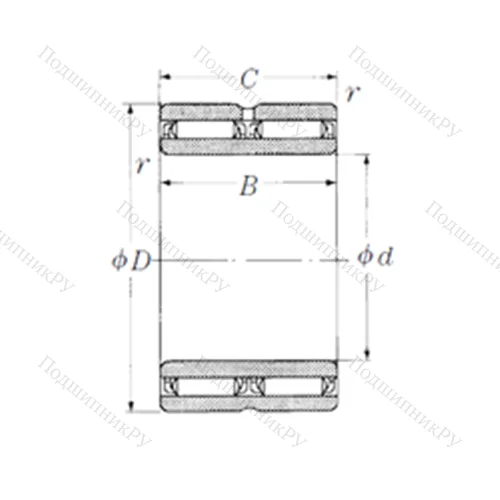 Подшипник игольчатый радиальный NAFW 506840 от производителя  NSK