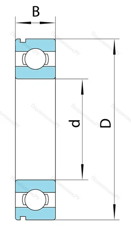 Шариковый однорядный подшипник 50316 (6316 N) в Омске