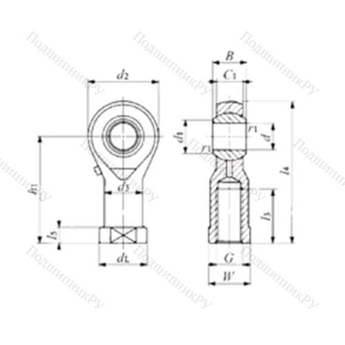 Подшипник скольжения сферический PHSA 14 от производителя  IKO