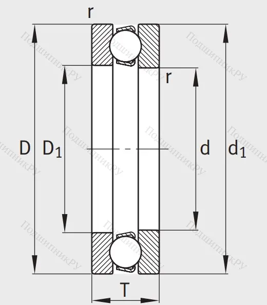 Упорный шариковый подшипник 51311