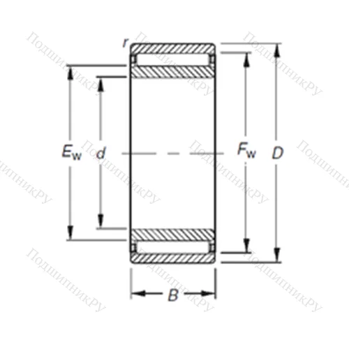 Подшипник игольчатый радиальный NAO 40X 55X 17 от производителя  TIMKEN
