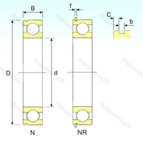 Подшипник шариковый радиальный 6022 NR