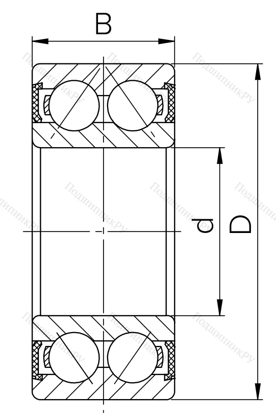 Радиально-упорный шариковый подшипник 3056208 2RS (3208 2RS) в Омске