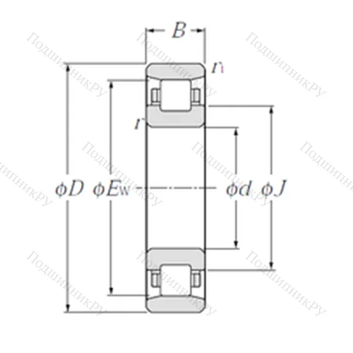 Подшипник роликовый радиальный N 317 от производителя  NTN Подшипник роликовый радиальный N 317 от производителя  NTN