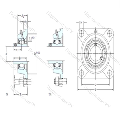 Подшипниковый узел шариковый радиальный FYM 1.15/16 TF от производителя  SKF