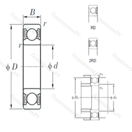 Подшипник шариковый радиальный 6914-2RD от производителя  KOYO