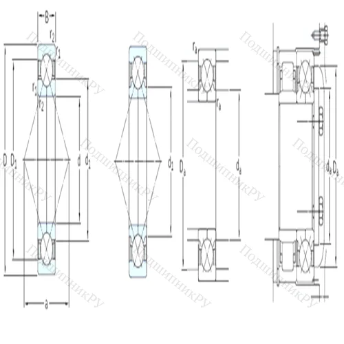 Подшипник шариковый радиально-упорный с четырёхточечным контактом QJ 309PHAS