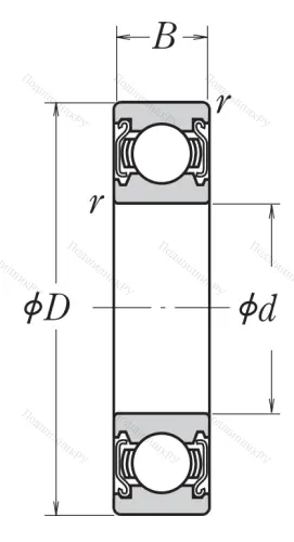 Однорядный шариковый подшипник 6815 ZZ от производителя  NSK