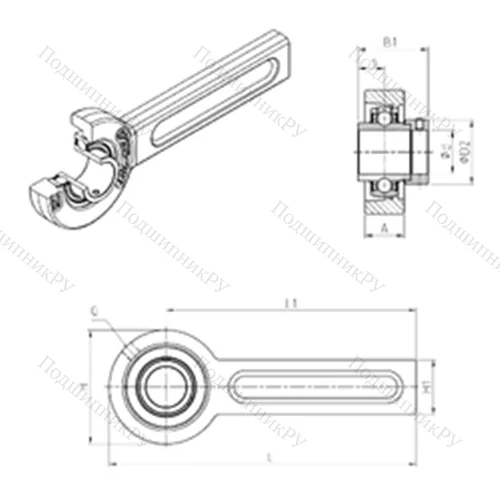 Подшипниковый узел шариковый радиальный EXSP 208 от производителя  SNR