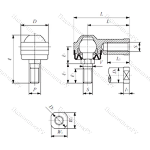 Подшипник скольжения сферический LHSA 14 от производителя  IKO