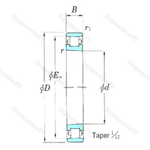 Подшипник роликовый радиальный N 1017K