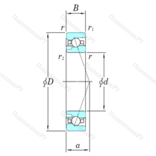 Подшипник шариковый радиально-упорный 3NCHAD 022CA