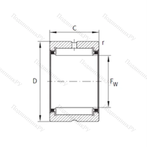 Подшипник игольчатый радиальный HL-8E-NK 36X 64X 19#13 от производителя  NTN