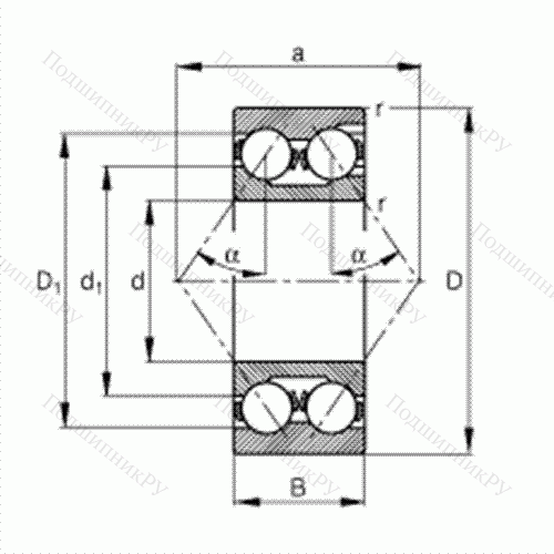 Подшипник шариковый радиально-упорный 3220 от производителя  FAG Подшипник шариковый радиально-упорный 3220 от производителя  FAG