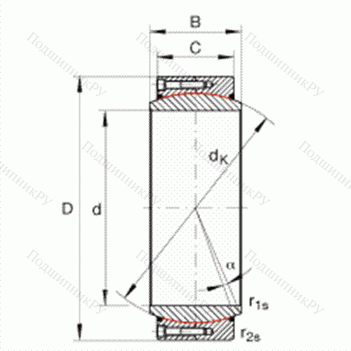 Подшипник шарнирный GE 710-DW-2RS 2