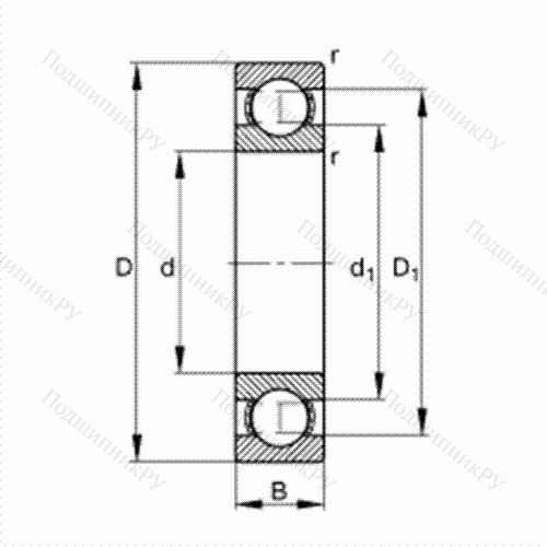 Подшипник шариковый радиальный 61884-M от производителя  FAG Подшипник шариковый радиальный 61884-M от производителя  FAG