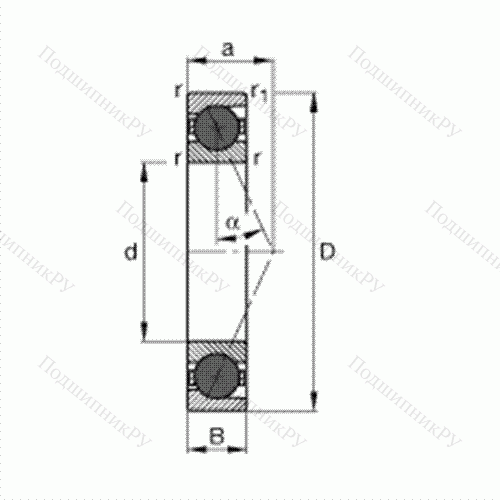 Подшипник шпиндельный HCB 7202-E-T-P 4S от производителя  FAG Подшипник шпиндельный HCB 7202-E-T-P 4S от производителя  FAG