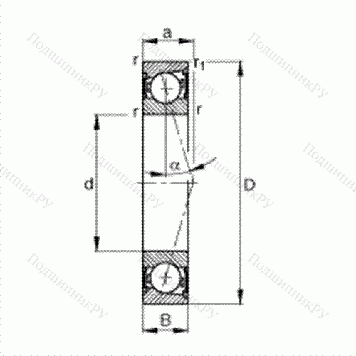 Подшипник шпиндельный B 71926-C-2RSD-T-P 4S от производителя  FAG Подшипник шпиндельный B 71926-C-2RSD-T-P 4S от производителя  FAG