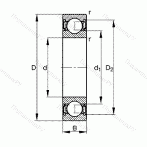 Подшипник шариковый радиальный S 6206-2RSR от производителя  FAG Подшипник шариковый радиальный S 6206-2RSR от производителя  FAG