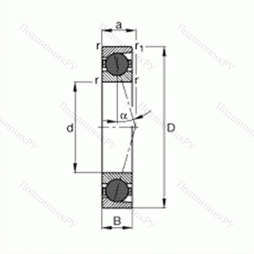 Подшипник шпиндельный HCB 7024-C-T-P 4S от производителя  FAG Подшипник шпиндельный HCB 7024-C-T-P 4S от производителя  FAG