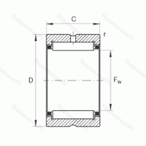 Подшипник роликовый игольчатый NKS 70 от производителя  INA Подшипник роликовый игольчатый NKS 70 от производителя  INA