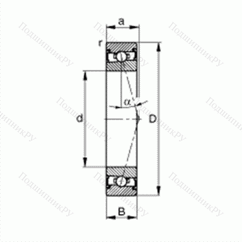 Подшипник шпиндельный HSS 7017-C-T-P 4S от производителя  FAG Подшипник шпиндельный HSS 7017-C-T-P 4S от производителя  FAG