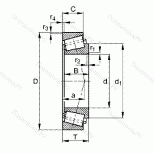 Подшипник роликовый конический 33208 от производителя  FAG