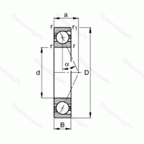 Подшипник шпиндельный B 7205-E-T-P 4S от производителя  FAG Подшипник шпиндельный B 7205-E-T-P 4S от производителя  FAG