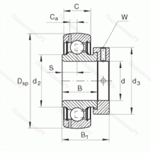 Подшипник шариковый закрепляемый GRAE 40-NPP-B-FA 125.5 от производителя  INA Подшипник шариковый закрепляемый GRAE 40-NPP-B-FA 125.5 от производителя  INA